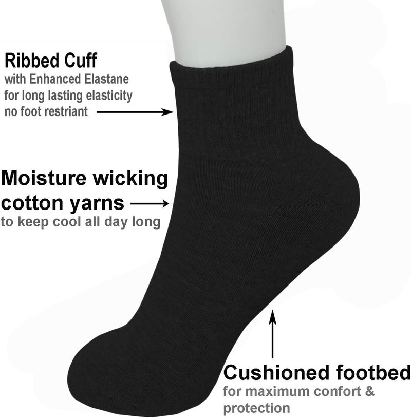 Glory Max 6 Pairs Women Ankle Socks Cotton Solid Color with Cushion for Athletic Running - Image 2